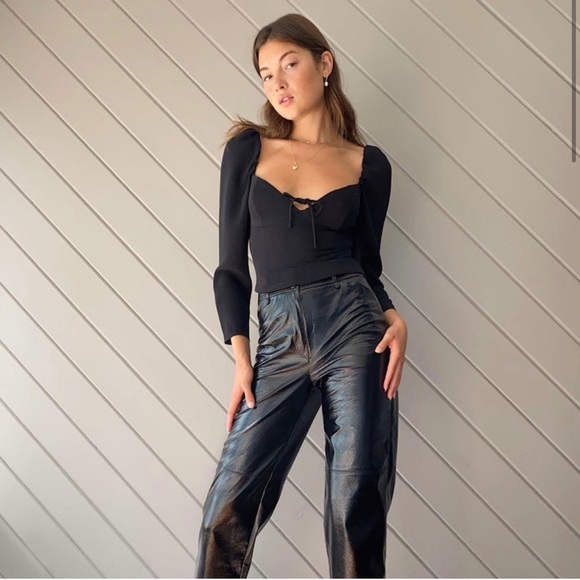 Wilfred | Novella Puff-Sleeve Smocked Prairie Blouse Size 10 - Picture 3 of 11